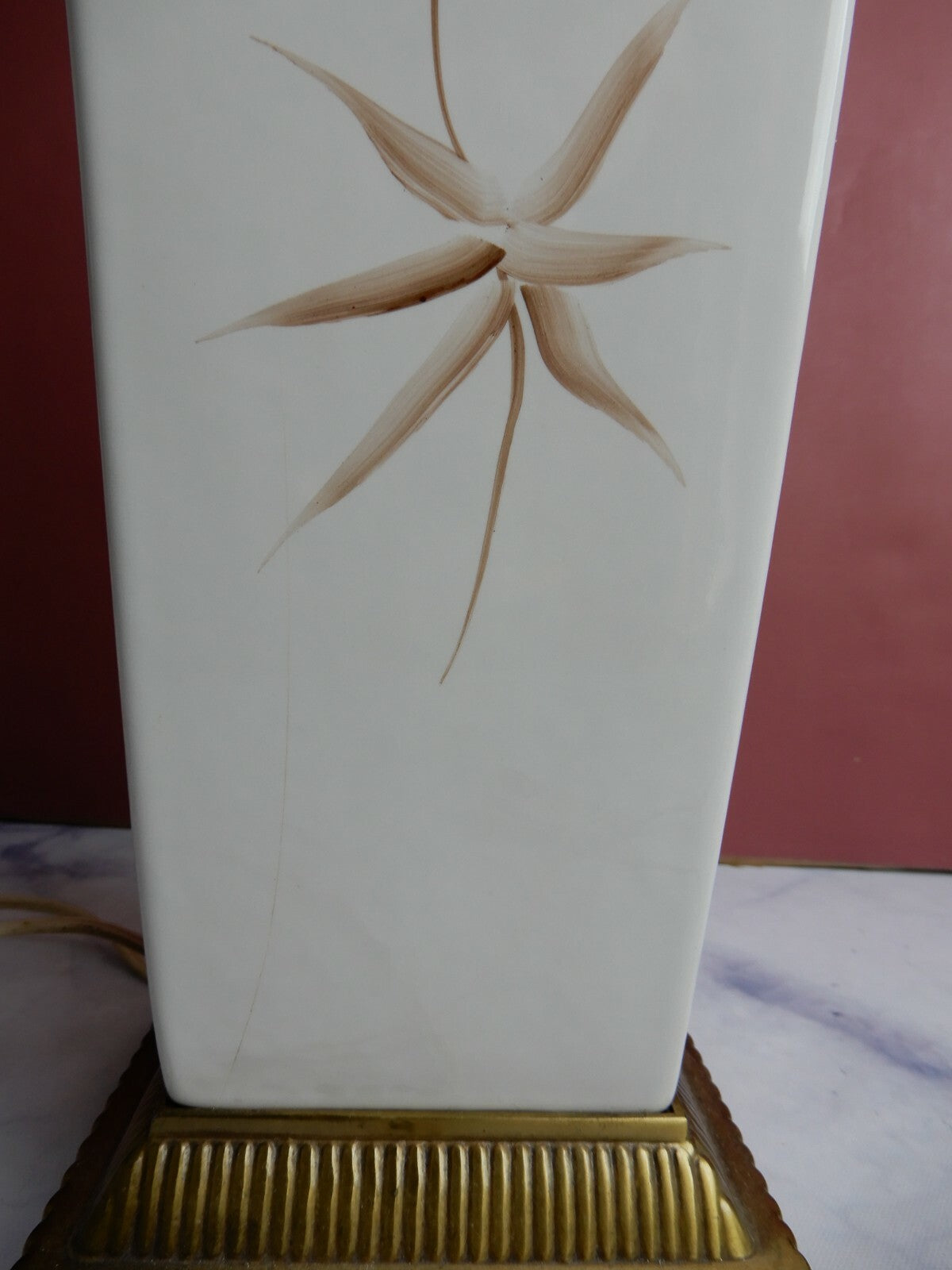 Vintage 3 Way Light Ceramic Table Lamp with Japanese Geisha Design