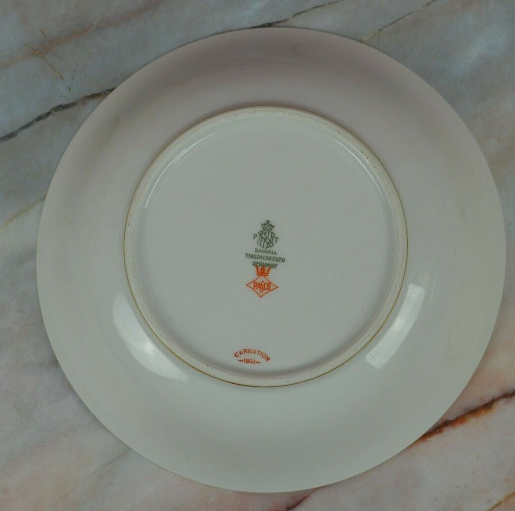 Vintage Bavaria Tirschenreuth China Carnation Round Vegetable Bowl