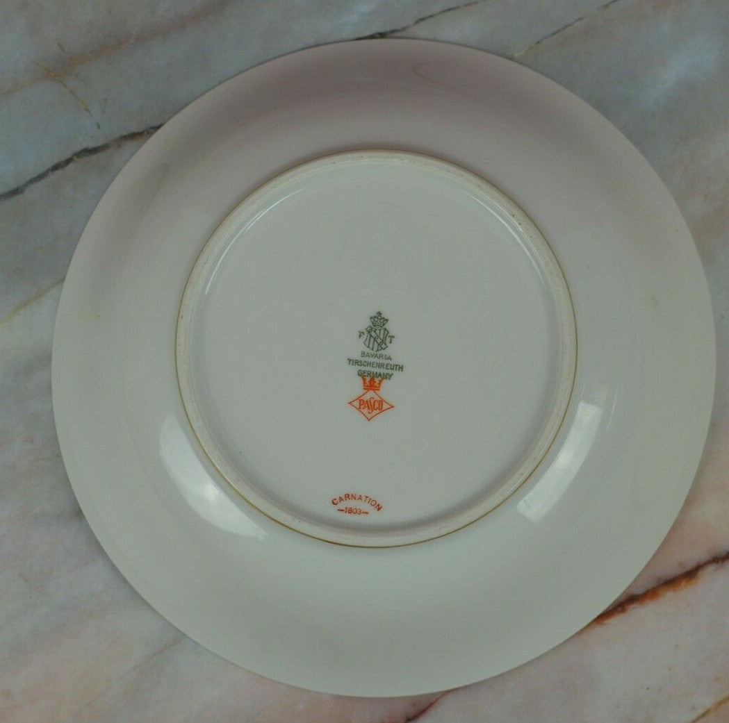 Vintage Bavaria Tirschenreuth China Carnation Round Vegetable Bowl