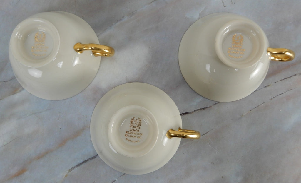 Set of 3 Vintage Lenox Westchester Replacemet Cups NO SAUCERS