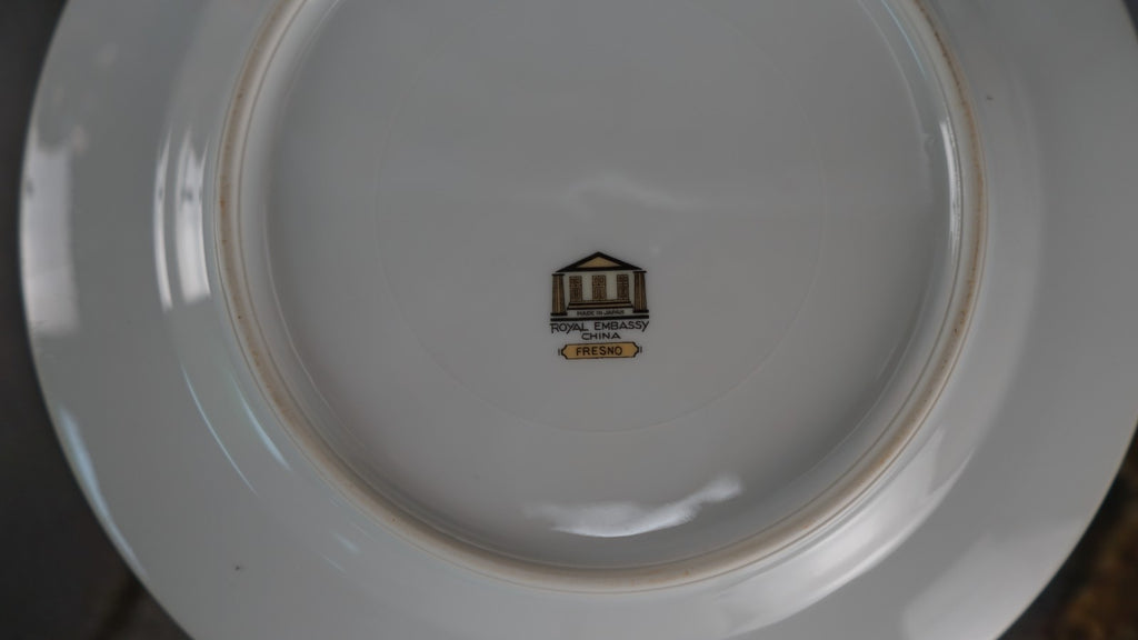 28 Pc  Seven-Piece 4 Place Setting Royal Embassy China "Fresno" Pattern