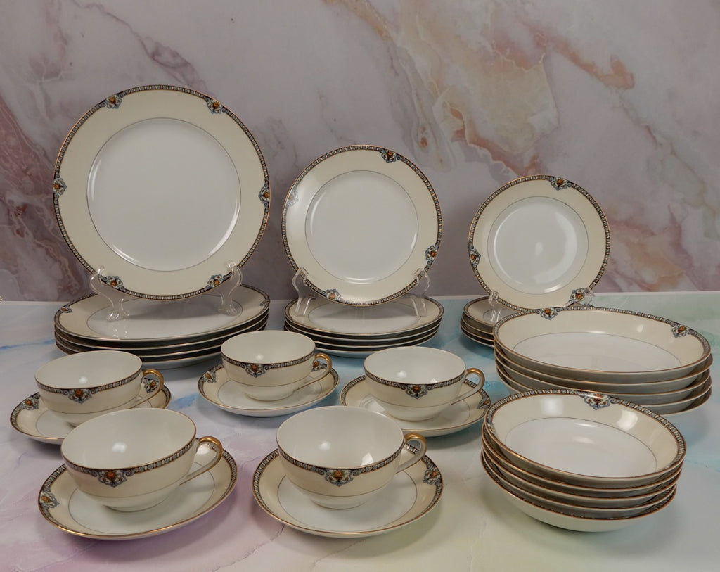 35 Pc  7-Piece 5 Place Setting Noritake Morimura Japan Shirley Pattern