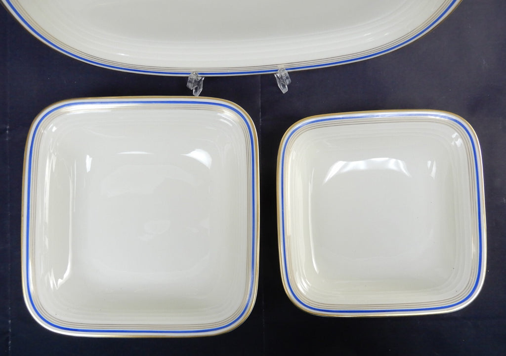 Eamag Schönwald Bavaria Serving Platters Bowls – Gold Cobalt Blue Rims