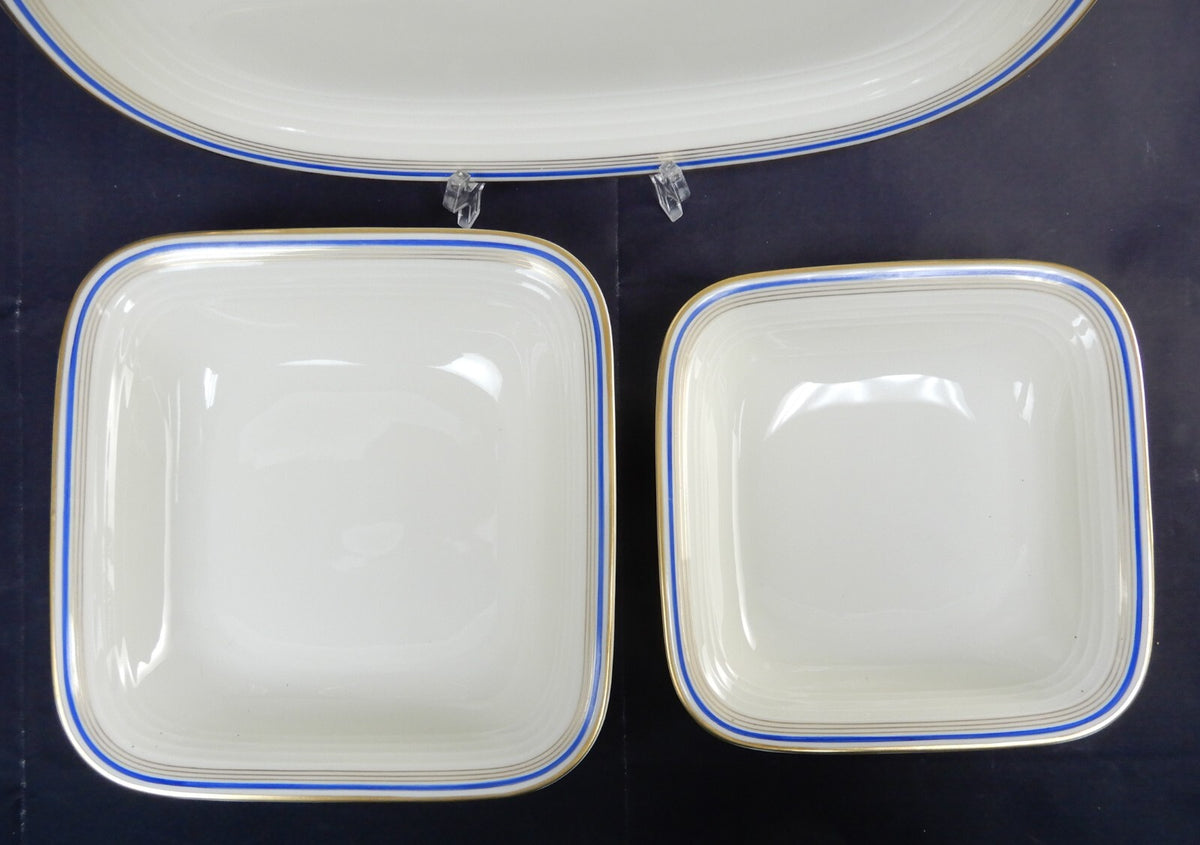 Eamag Schönwald Bavaria Serving Platters Bowls – Gold Cobalt Blue Rims