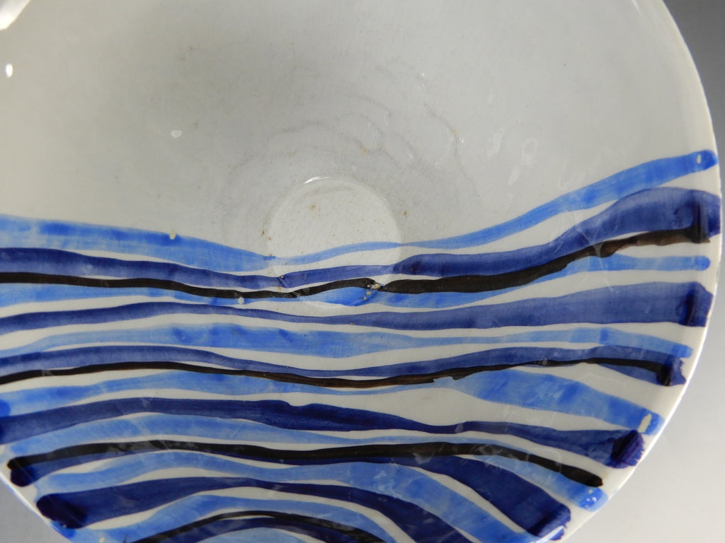Two Zanolli Italian Hand Painted Bowls, Blue And White