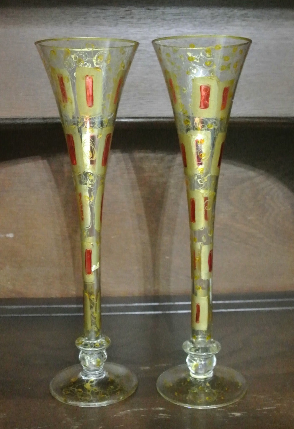 Royal Danube Romanian Crystal 12" Champagne Flute Hand Painted