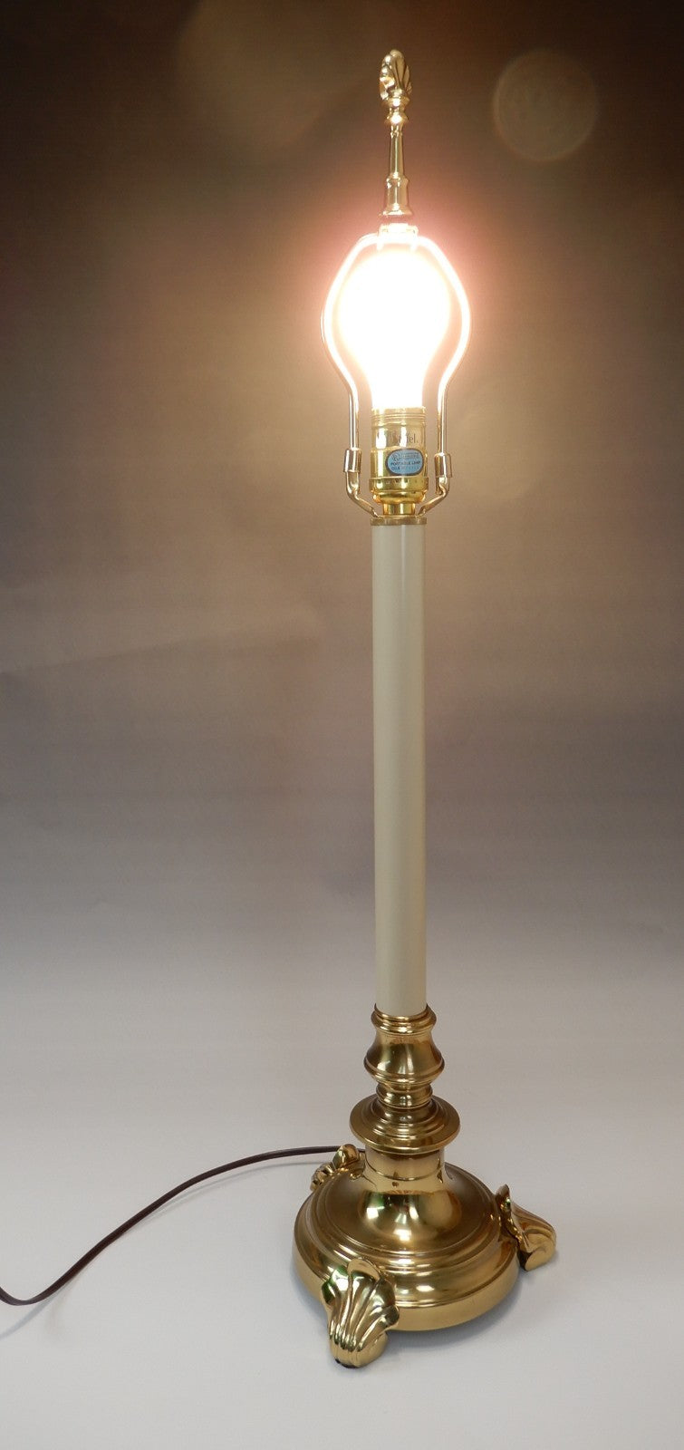 Vintage Stiffel Brass Candlestick Table Lamp 29-1/2" Tall