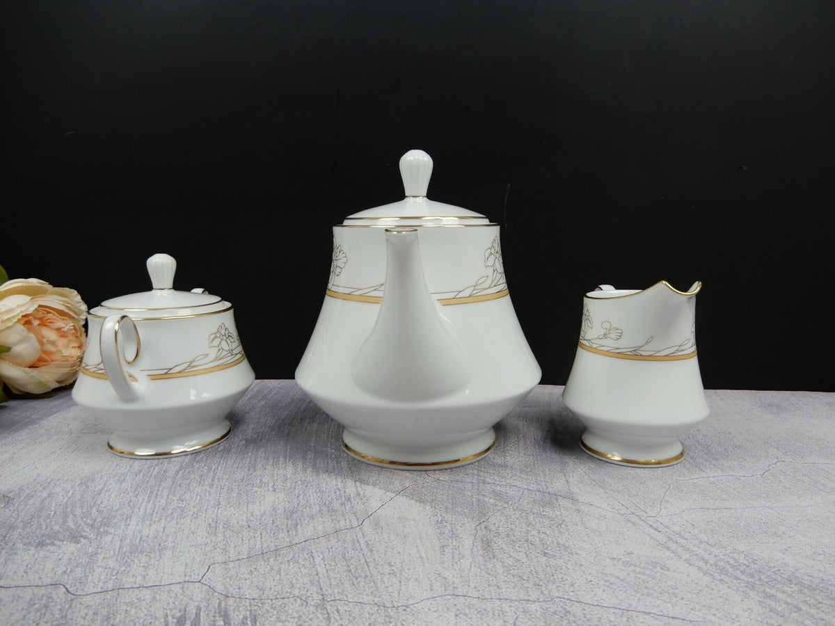 Legendary By Noritake "Cote Basque" Set of Tea Pot ,Creamer and Sugar Bowl