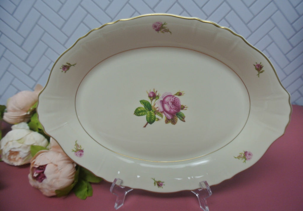 Vtge Federal Shape Syracuse China Victoria Rose -Platter and Serving Round Bowl