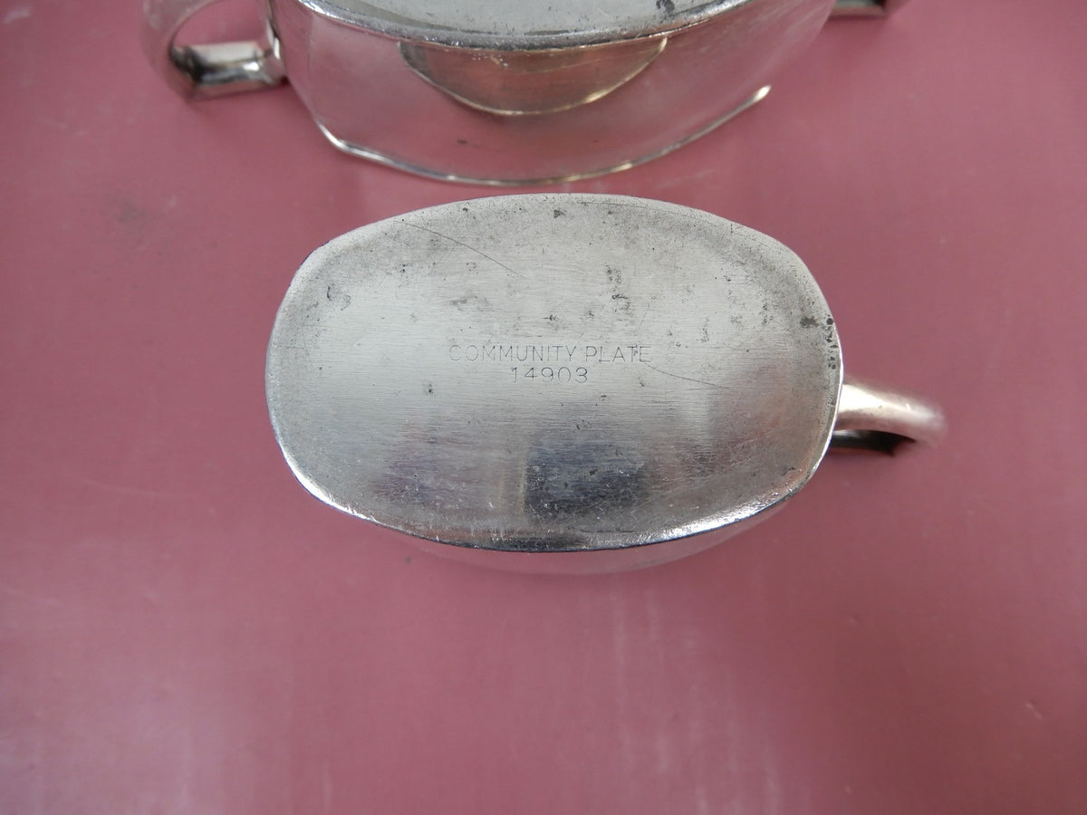Paul Revere Community Plate Sugar Bowl & Creamer Set Silver Plate 14902 & 14903