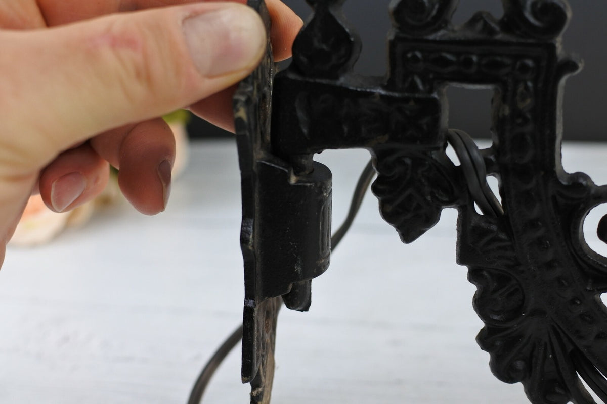 Vintage Indoor Cast Iron Wall Mount Light Fixture *Sold As Is*