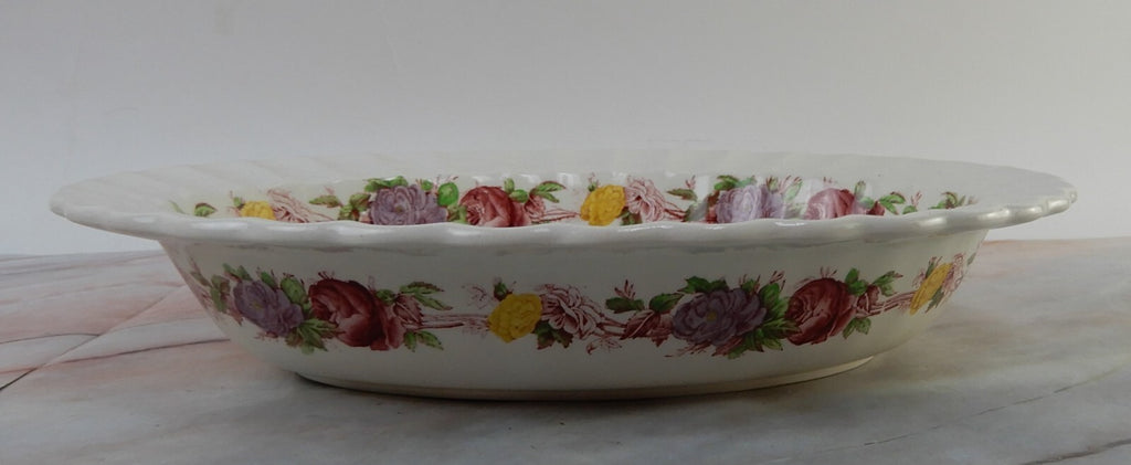 Vtg Copeland Spode "Rose Briar" Oval 10-1/4" Serving Bowl Made In England