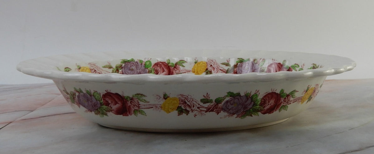 Vtg Copeland Spode "Rose Briar" Oval 10-1/4" Serving Bowl Made In England