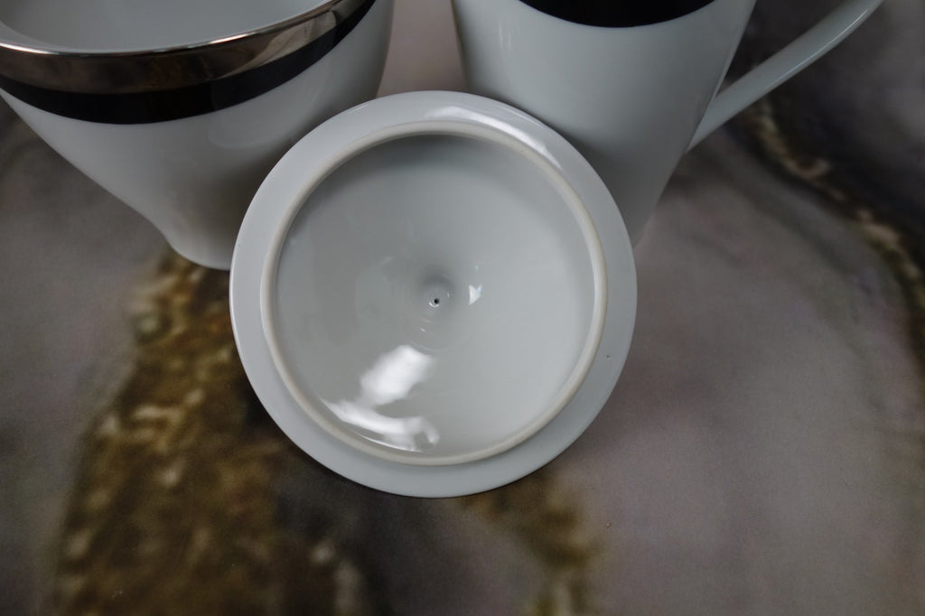 Mikasa Platinum Fascination Pattern Made in Japan Creamer and Sugar Bowl
