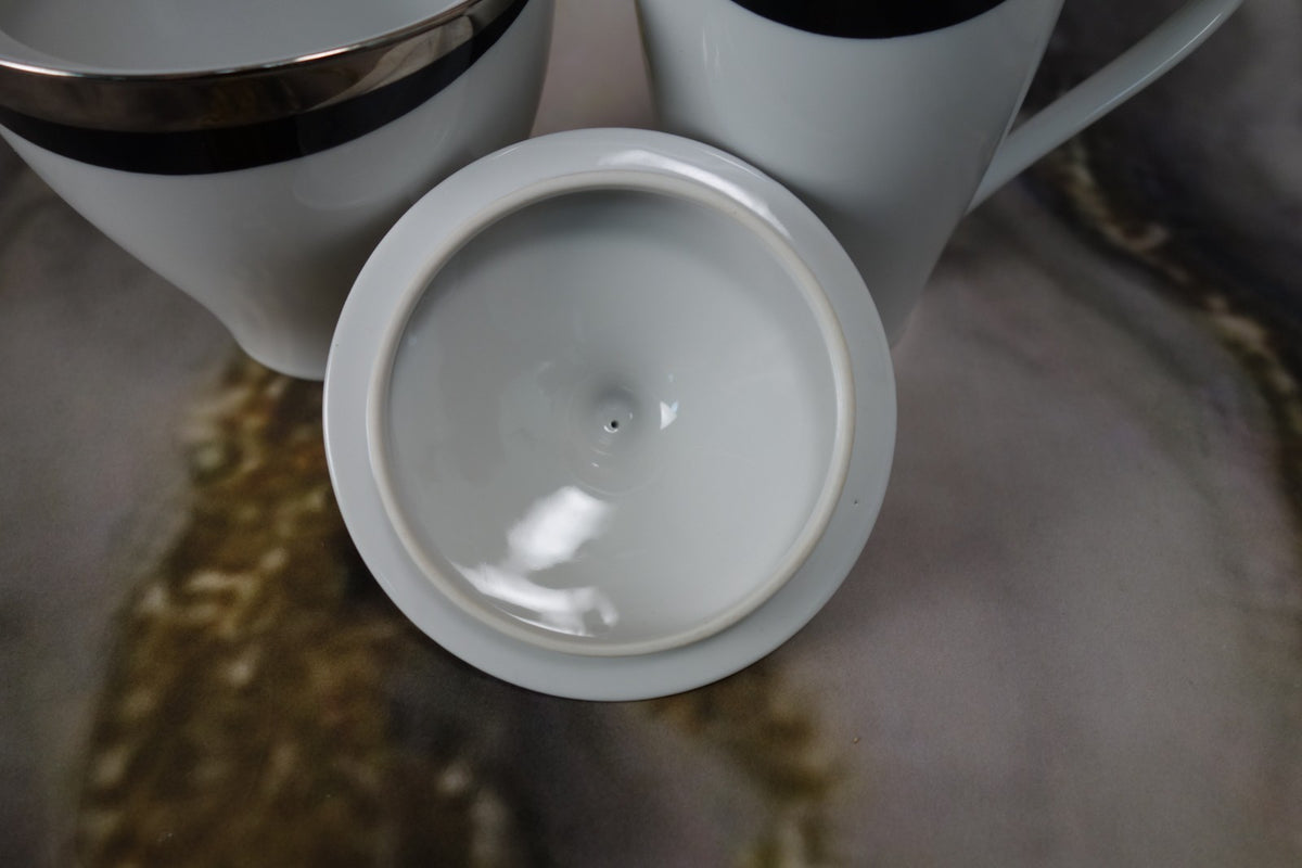 Mikasa Platinum Fascination Pattern Made in Japan Creamer and Sugar Bowl