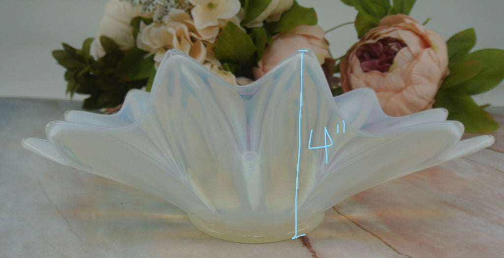 Fostoria Heirloom White Opalescent Art Glass Candle Holder