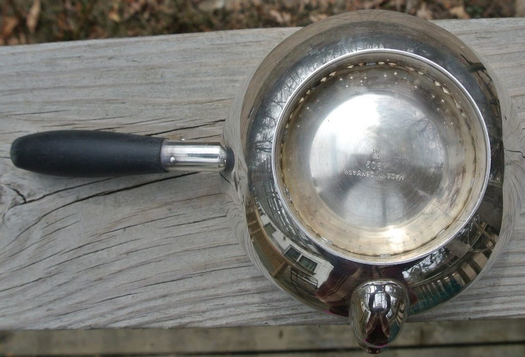 Hans Jensen Silver Plated 2 Spout With Wood Handle Bowl Made in Denmark