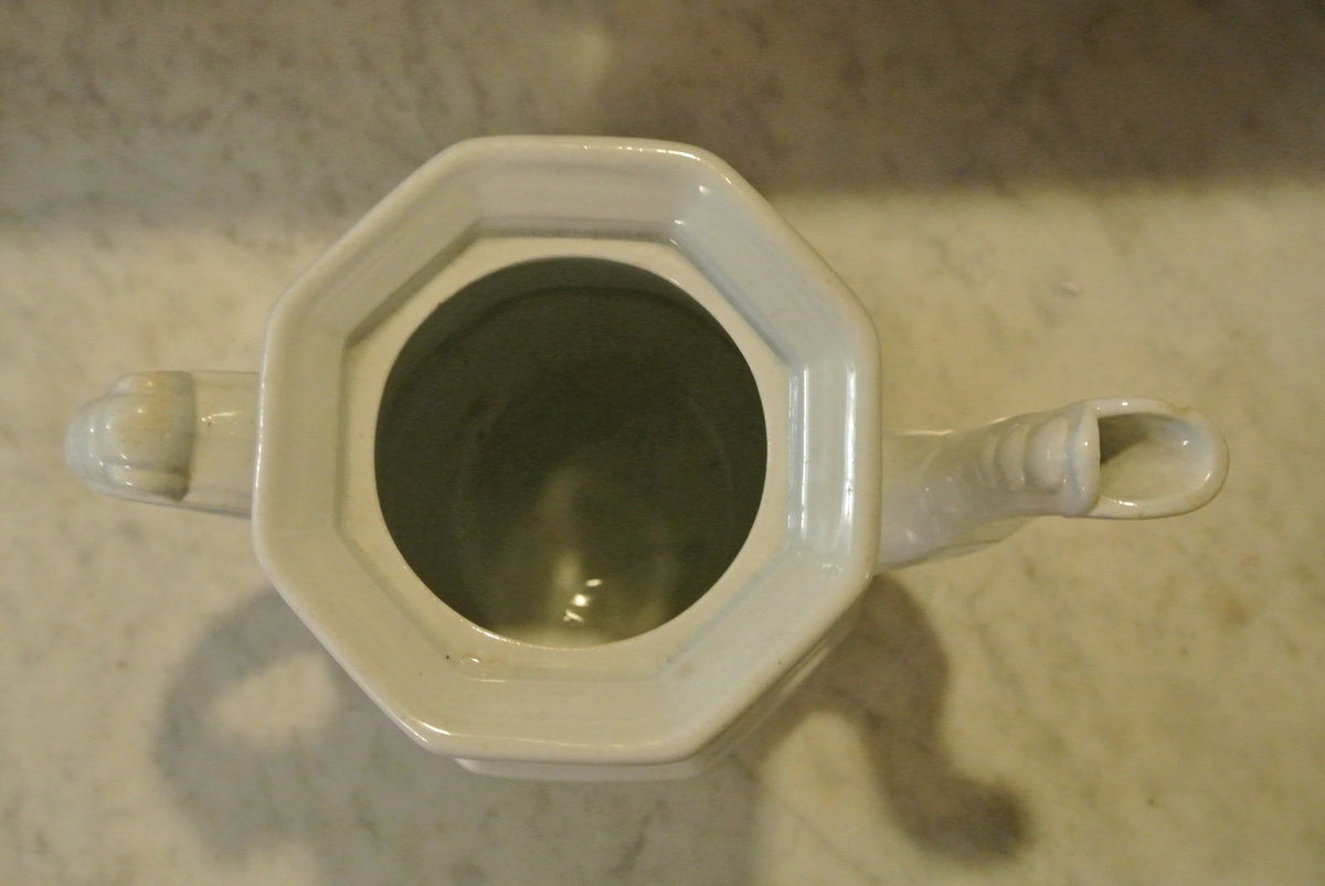 White Ironstone Ridgway Bates & Co Chamber White Ironstone Coffee Pot NO LID