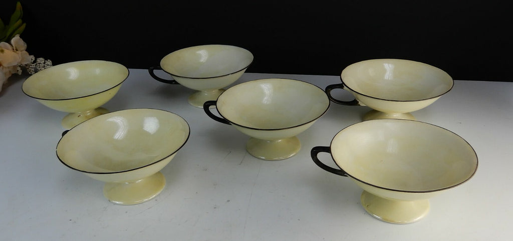 Set of 6 RS TILLOWITZ Silesia  Lusterware Yellow Cups with No Saucers