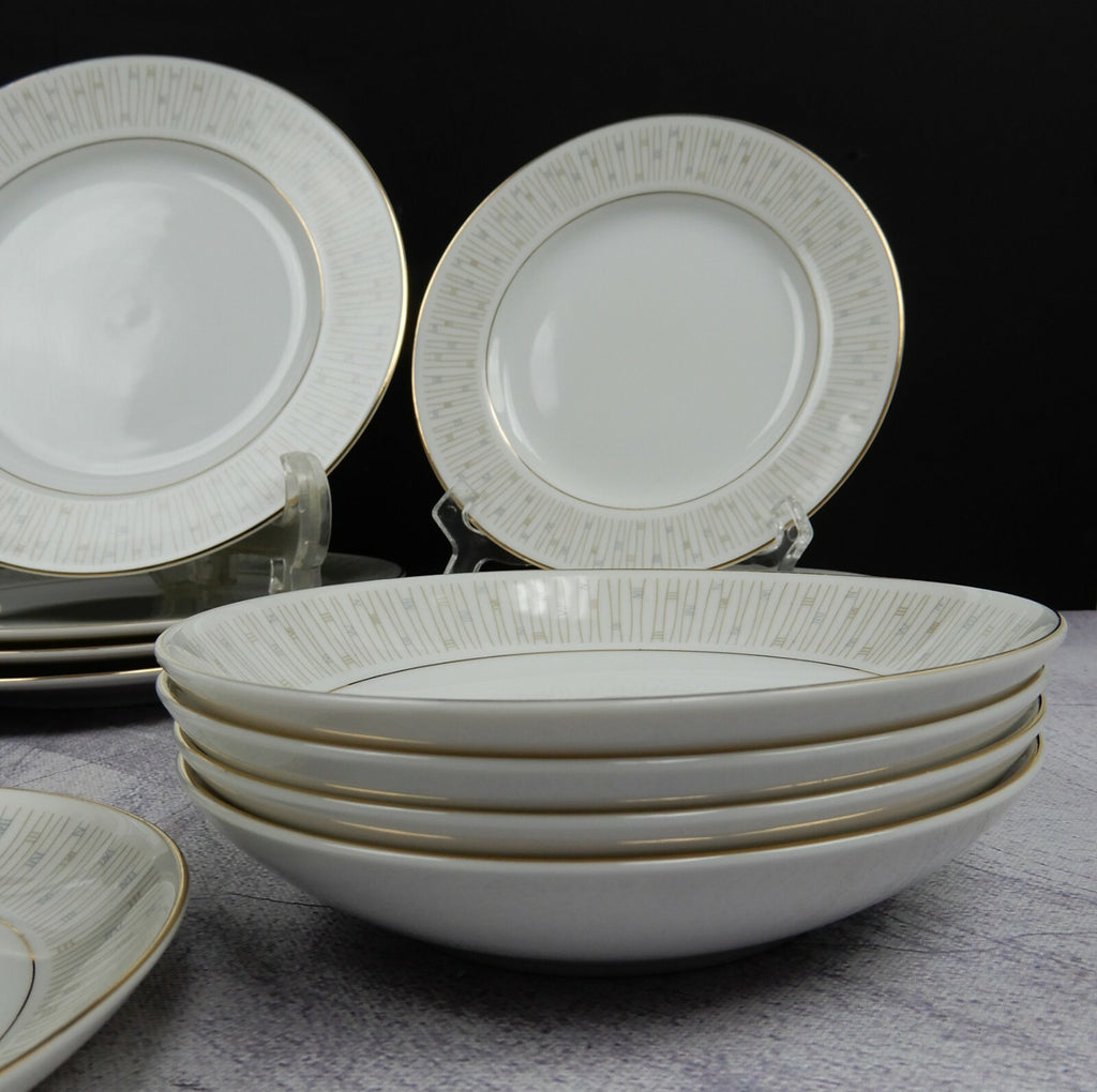 24 Piece Mikado Malay Gold & Gray 6 Piece Place Setting China Service for 4