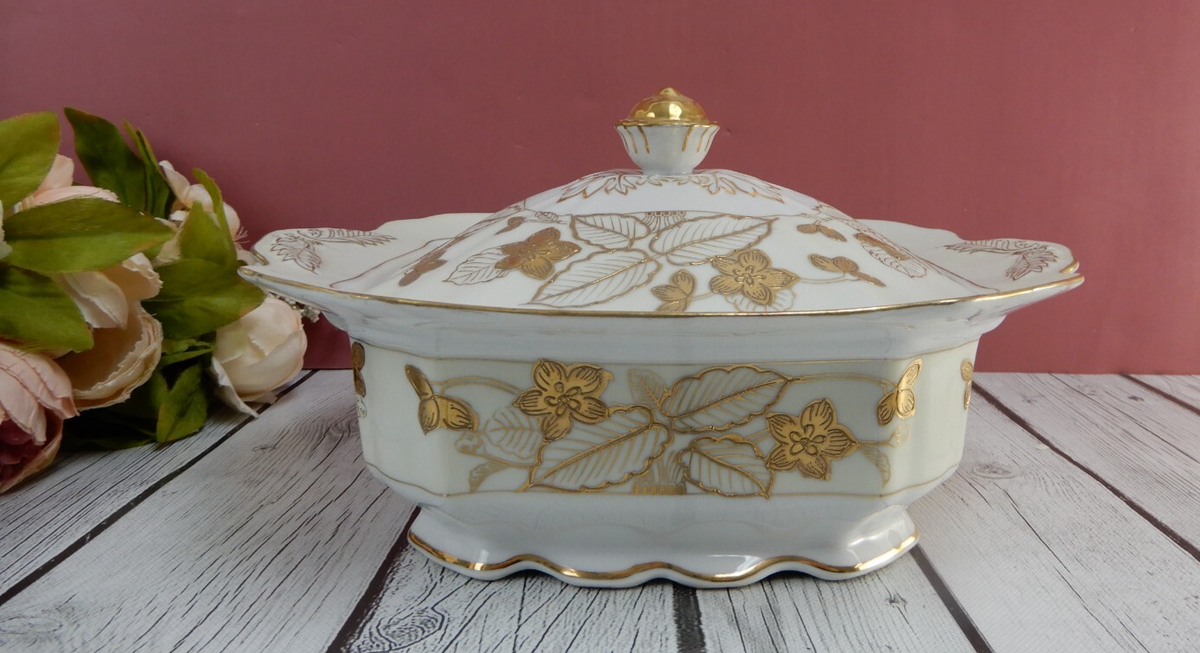 Anniversary Craftsman China Square Covered Vegetable Bowl Patten # 178