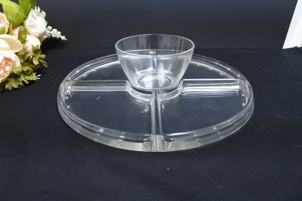 Multiuse Glass Server Punch Bowl,Chip and Dip Bowl, Cake Stand