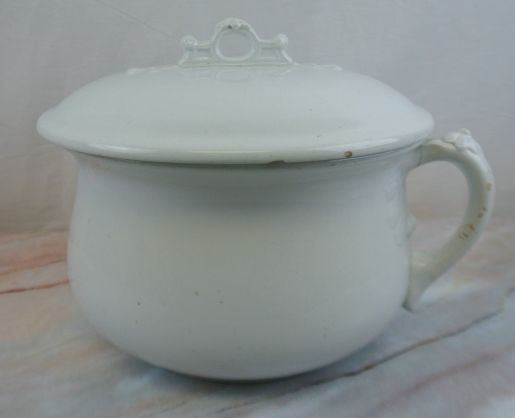 Antique Royal Ironstone China Johnson Bros. England Chamber Pot Circa 1888-1900