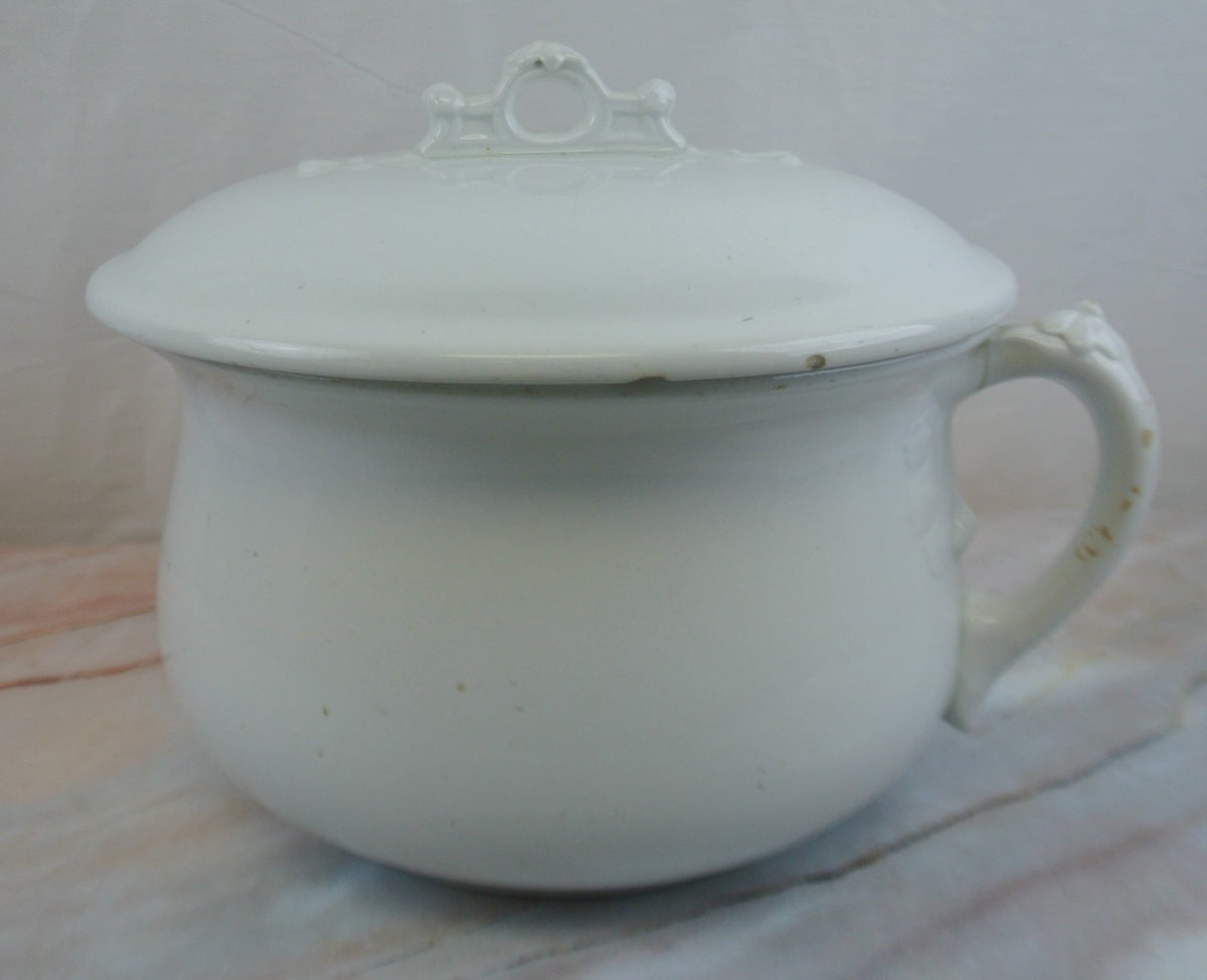Antique Royal Ironstone China Johnson Bros. England Chamber Pot Circa 1888-1900