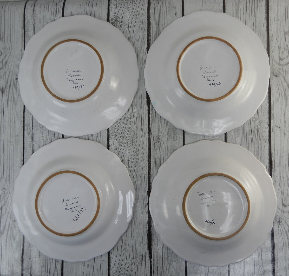 Set Of 4 Fortebraccio Ceramiche Italy Flora 10-1/4" Pasta Bowls