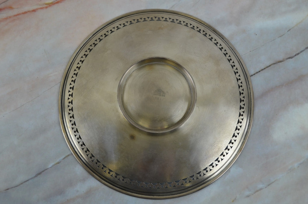 Vintage International Silver Plated Tray, Ornate Design, 10" Diameter