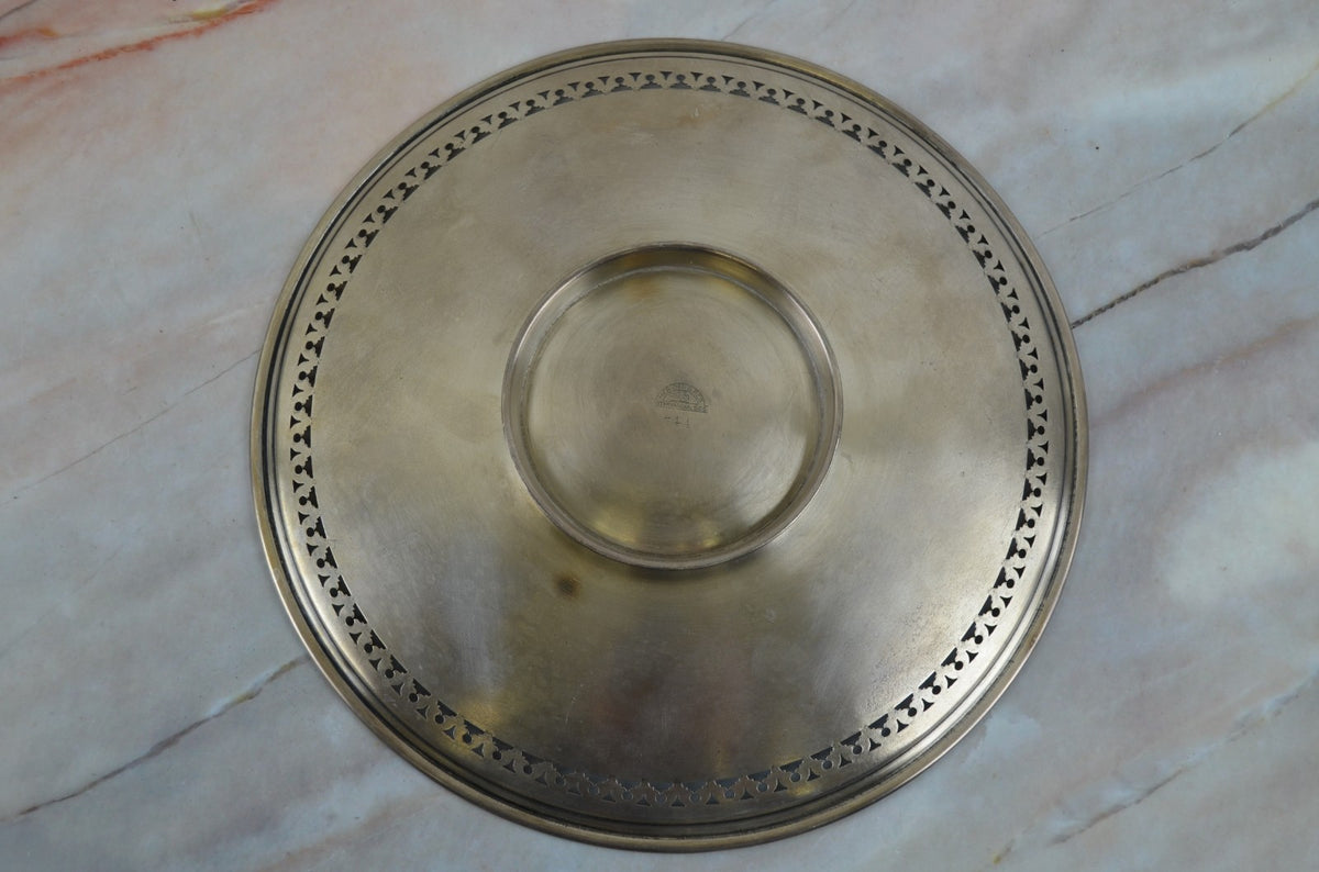 Vintage International Silver Plated Tray, Ornate Design, 10" Diameter