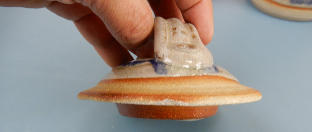 Vintage Studio Art Pottery Small Double Crock Signed by the Artist