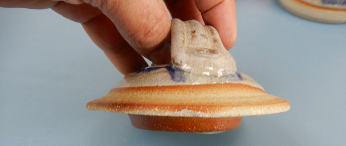 Vintage Studio Art Pottery Small Double Crock Signed by the Artist
