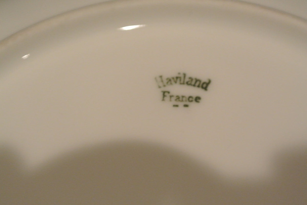 4 Haviland France Plates with  Flowers and Gold Rims