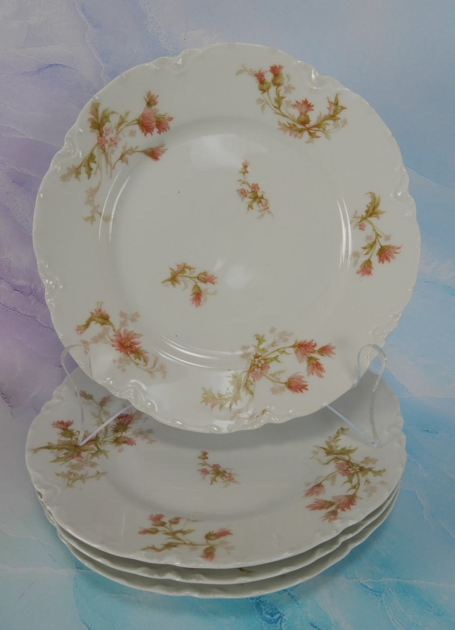 Vintage Haviland Limoges Schleiger 41 Made in France Set of Four 7-3/8" Plates