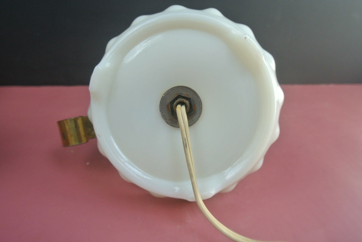 Pair Of Two Milk Glass Candlestick Holder Style Table Lamps