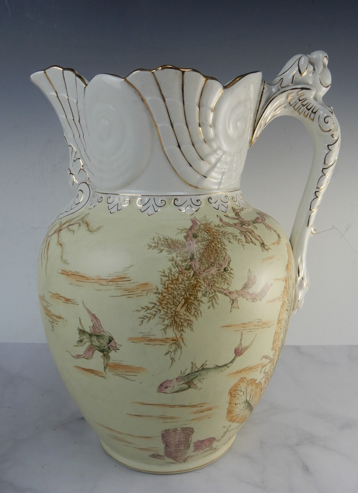 Antique Alba China Bona Fama Melior Ironstone Pottery Wash Bowl and Pitcher Set
