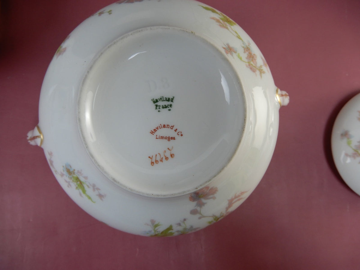Vintage Haviland Limoges Schleiger 79,Gravy Boat,Sugar Bowl & Creamer