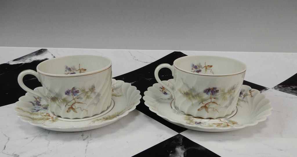 Vintage Haviland Limoges "Orsay" Made in France Set of Two Cups and Saucers