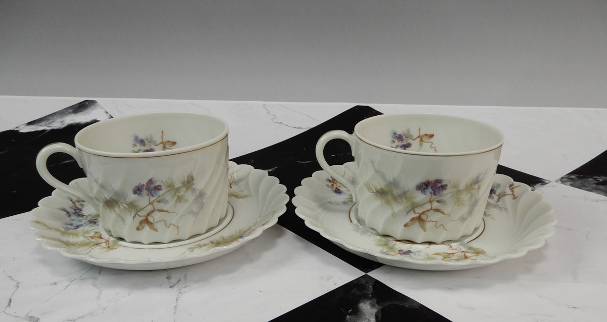 Vintage Haviland Limoges "Orsay" Made in France Set of Two Cups and Saucers