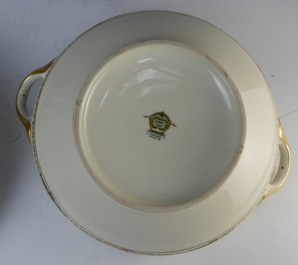 Vintage 1920 Noritake China Ivory "Colonade" Round Vegetable Serving Bowl