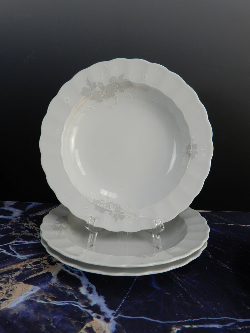 5 Piece Eschenbach Porzellan Toledo Orchid Decor 2665 Coupe Soup Bowls