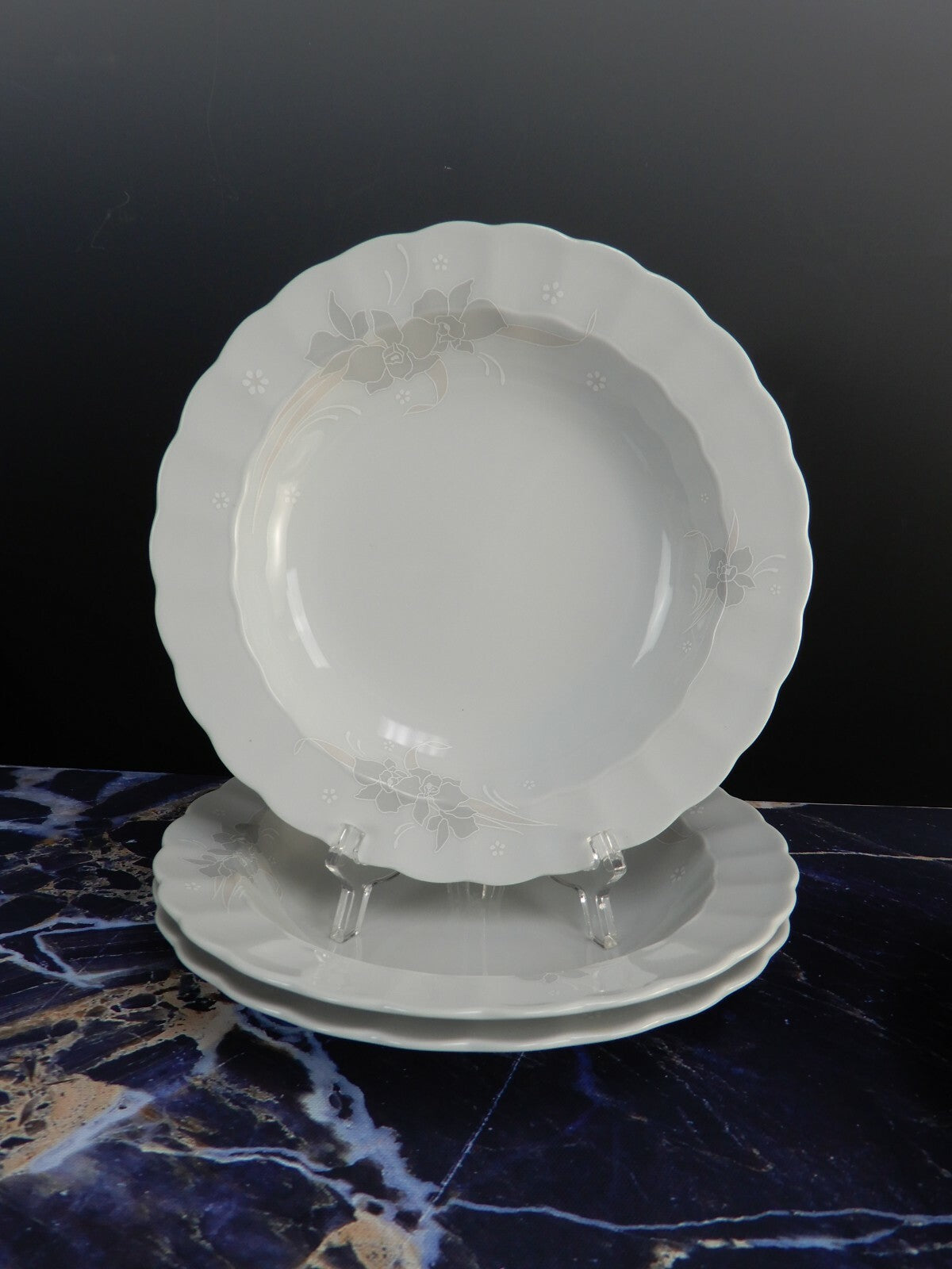 5 Piece Eschenbach Porzellan Toledo Orchid Decor 2665 Coupe Soup Bowls