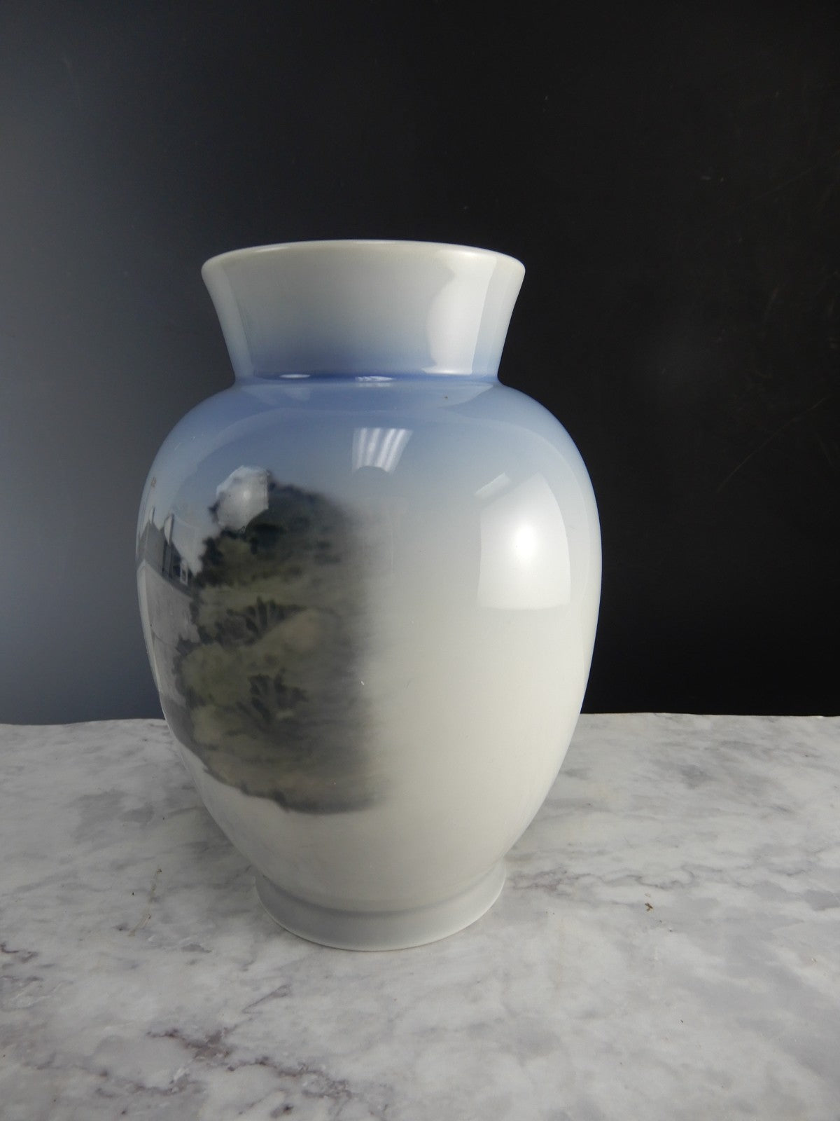 Royal Copenhagen Art Nouveau~  6-1/2" Vase with Marselisborg Castle