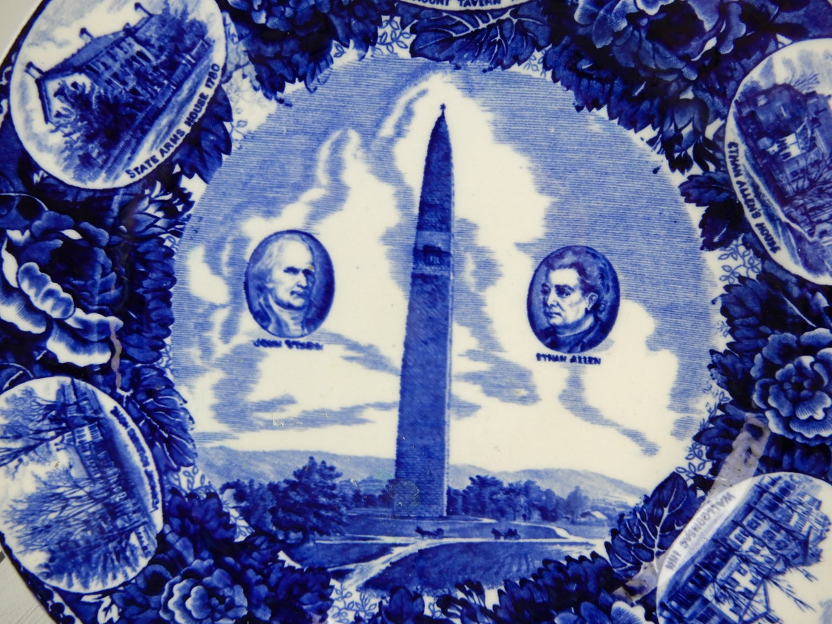 Wedgwood Bennington Battle Monument Vermont Blue Collector 9-3/4" Plate