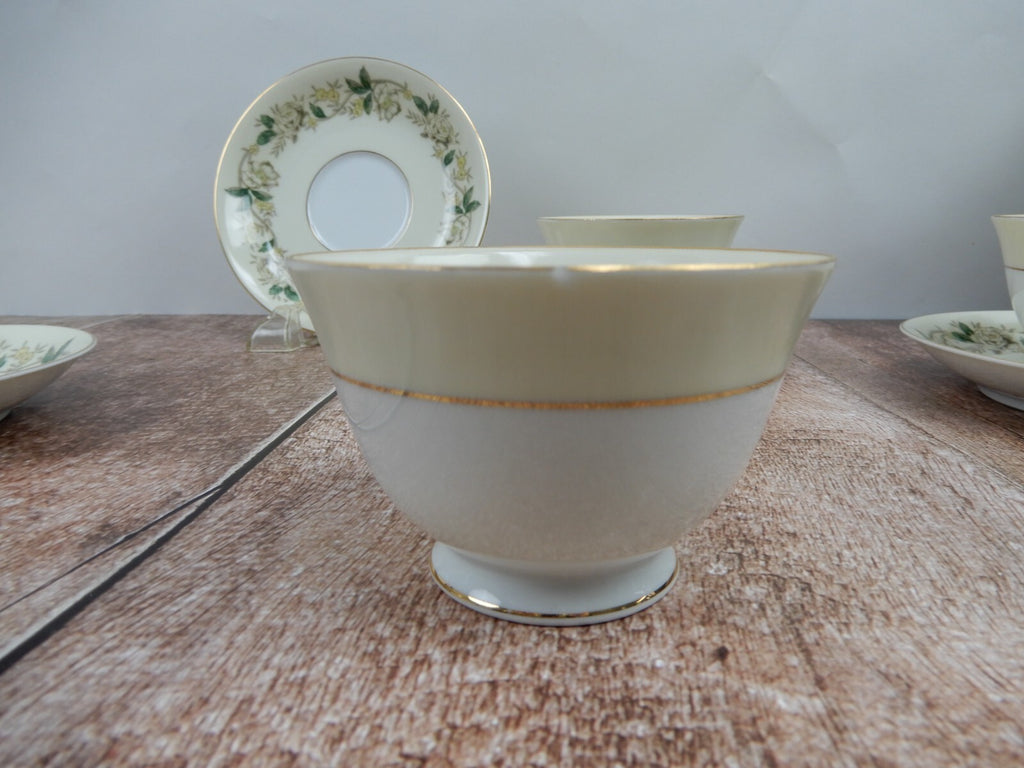 Vintage Noritake Morimura 5020 White Rose and Leaf Set of 3 Cups and Saucers