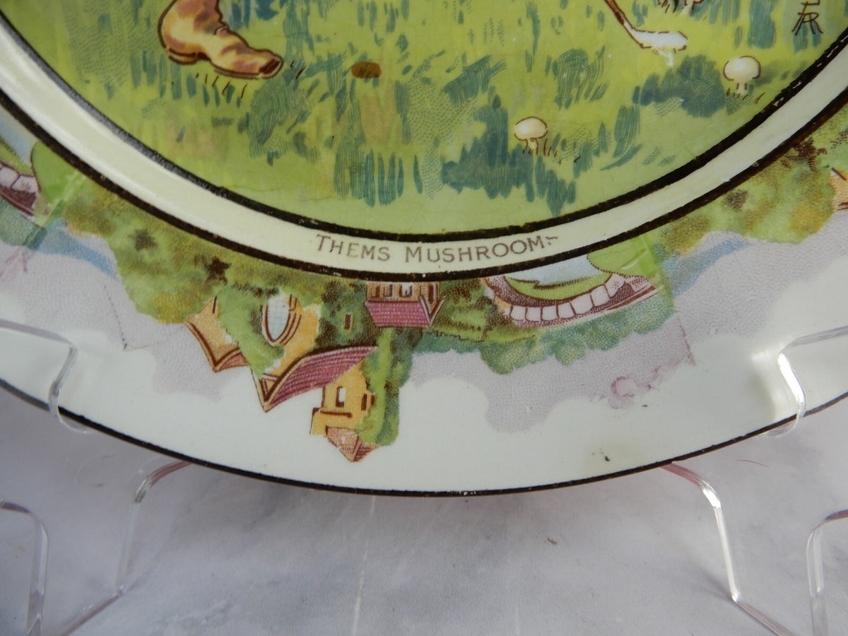 Antique Bridgwood & Son England "Thems Mushroom" Plate 10-1/4" Diameter ca.1891+