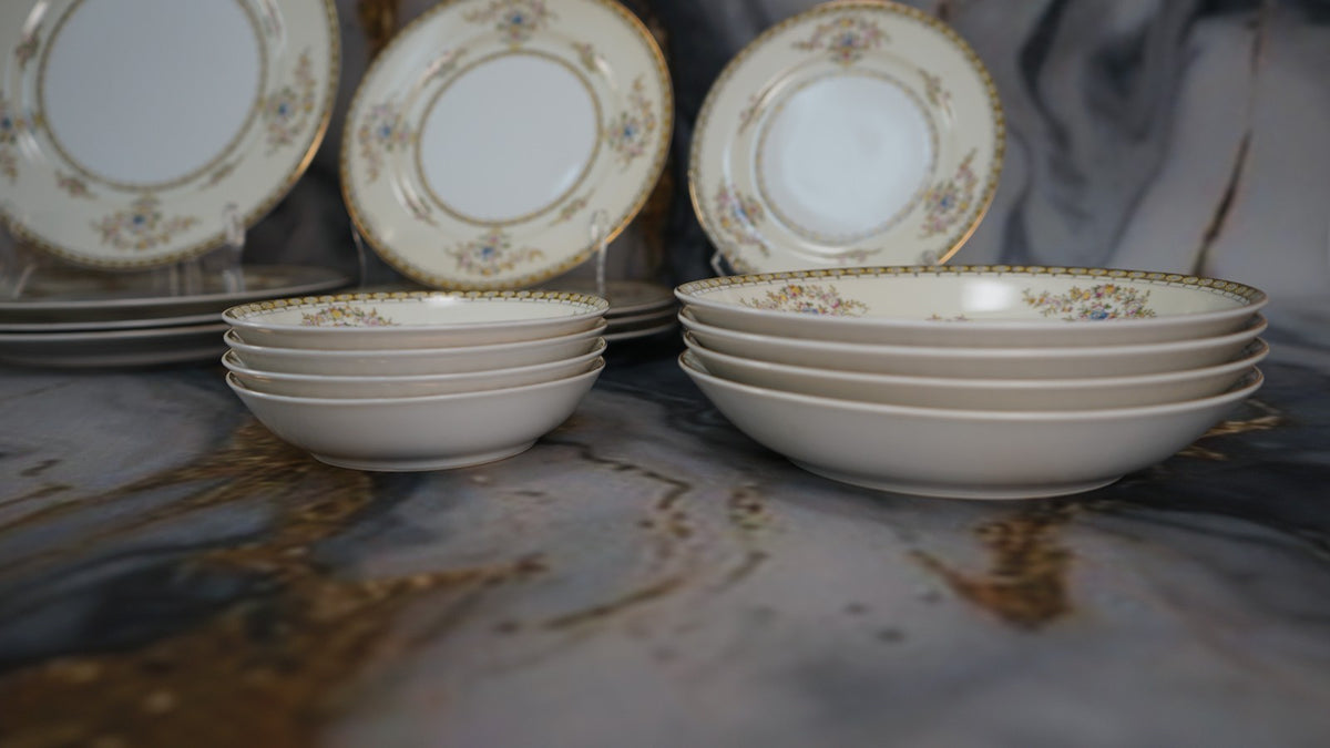 28 Pc  Seven-Piece 4 Place Setting Royal Embassy China "Fresno" Pattern