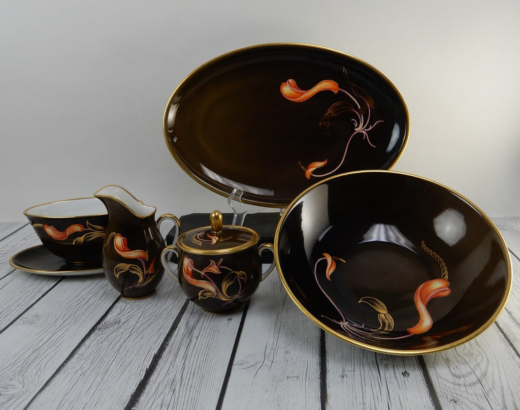 Furstenberg Germany Dinnerware Set: Platter, Sugar, Creamer, Veg & Gravy