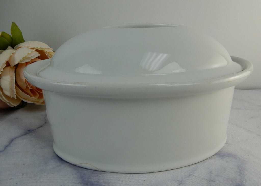 Vintage Pillivuyt Culinary White Oval Lidded Casserole Made In France
